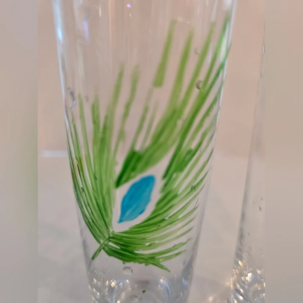 Set of 2 Z Gallerie Peacock Feather 8